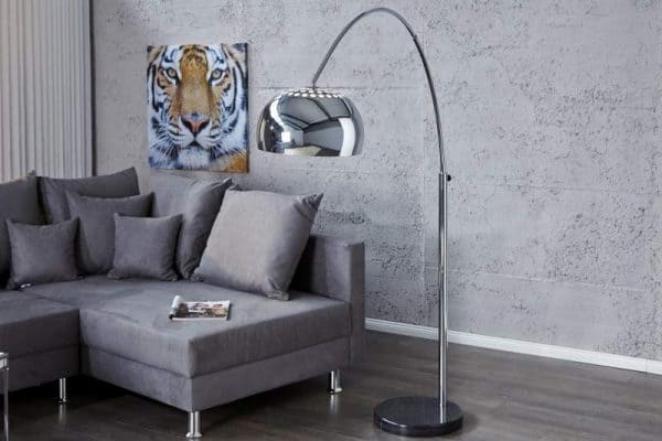 Chrómovaná stojanová lampa Big Bow II 175-205 cm »