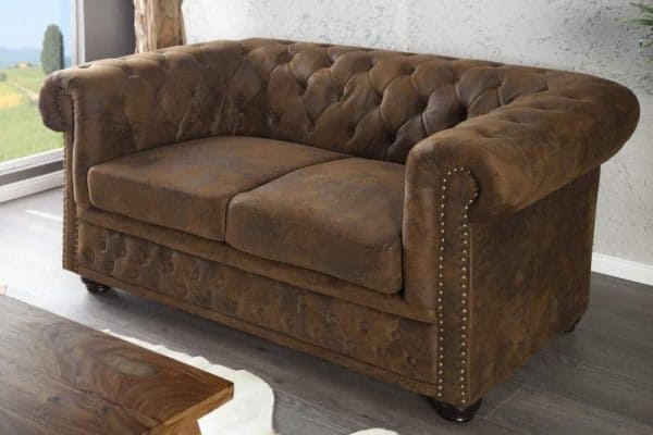 Sofa Chesterfield dvoják hnedá (antik look)