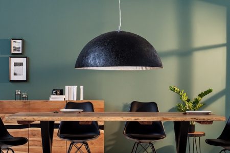 Závesná lampa Glow čierna strieborná 70cm