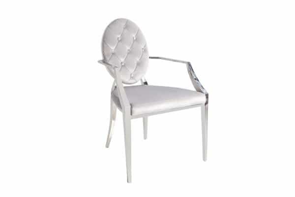 Svetlosivá jedálenská stolička s područou Modern Barock »