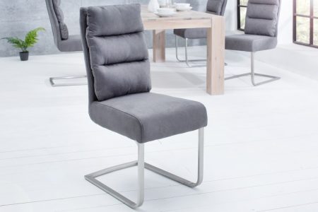 Sivá jedálenská stolička Comfort Vintage