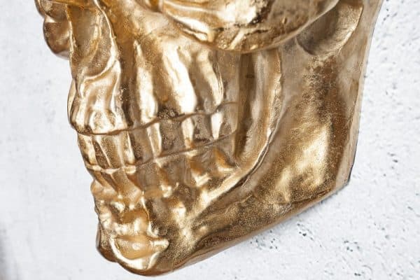 Nástenná soška - zlatá lebka 40cm