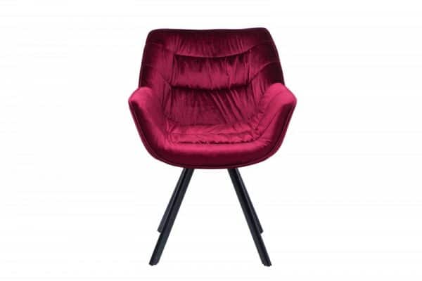 Červená zamatová jedálenská stolička The Dutch Comfort »