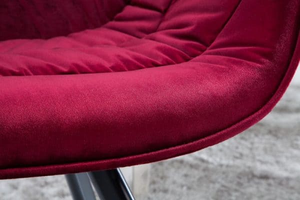 Červená zamatová jedálenská stolička The Dutch Comfort »