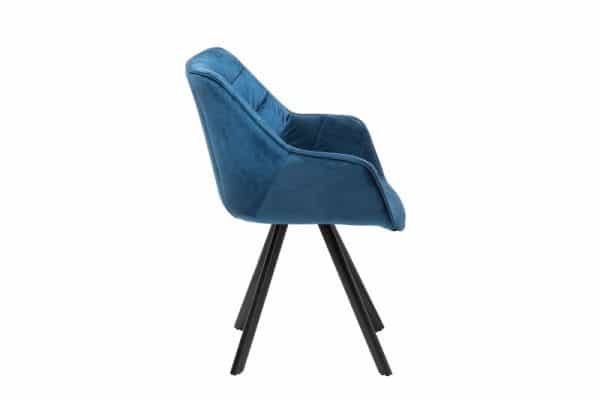 Modrá zamatová jedálenská stolička The Dutch Comfort »