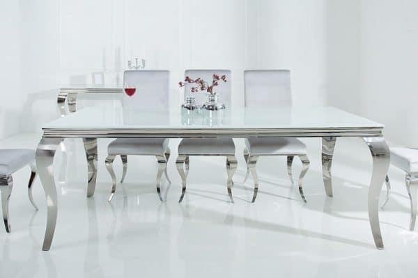 Biely jedálenský stôl Modern Barock 105 x 200 cm – 10 mm »