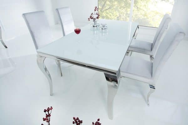 Biely jedálenský stôl Modern Barock 90 x 180 cm – 10 mm »