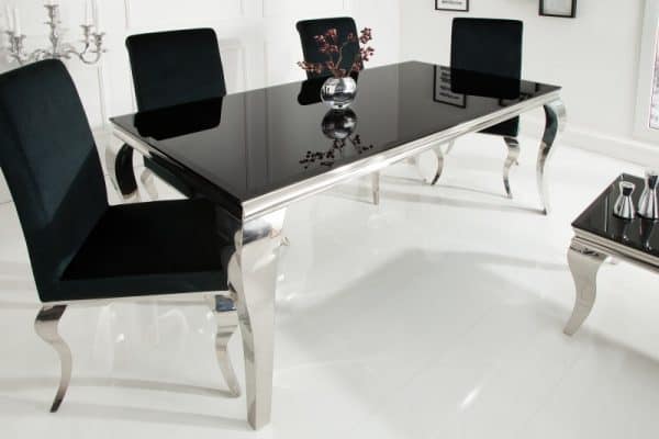 Čierny jedálenský stôl Modern Barock 90 x 180 cm – 12 mm »