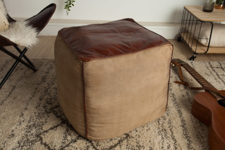 Pouf Mustang 45cm hnedá Leder plátno