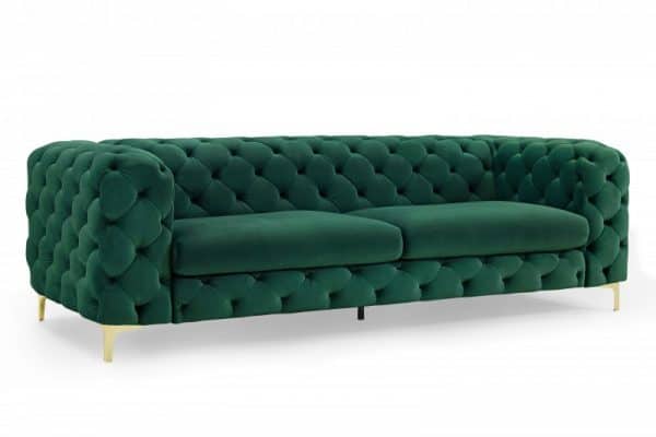 Sofa Modern Barock 240cm zelená zlatá
