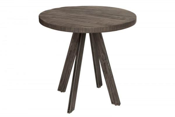 Sivý okrúhly jedálenský stôl Iron Craft 80cm
