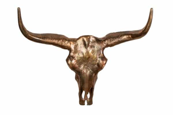 Medená dekoratívna lebka Matadora 70cm