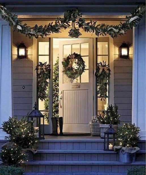 vianočné dekorovanie dverí
