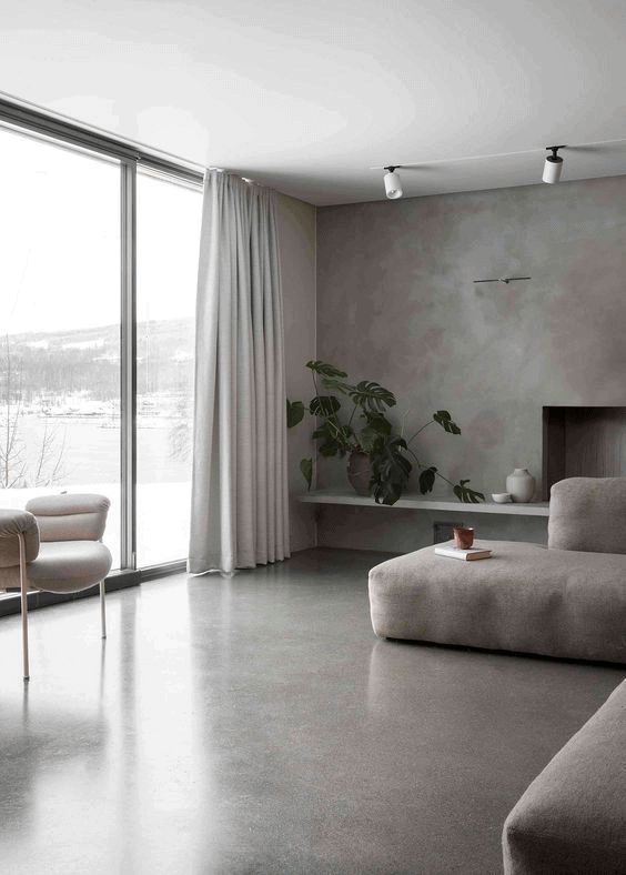 sivá obývačka