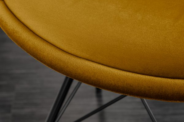 Žltá jedálenská stolička Scandinavia Retro