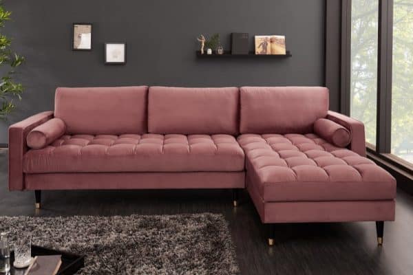 Ecksofa Cozy Velvet II 260cm altrosa zamat