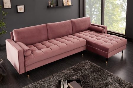 Ecksofa Cozy Velvet II 260cm altrosa zamat