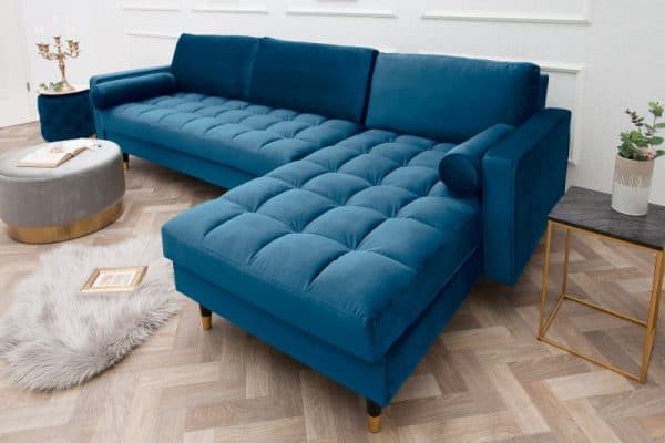 Ecksofa Cozy Velvet II 260cm dunkelblau zamat