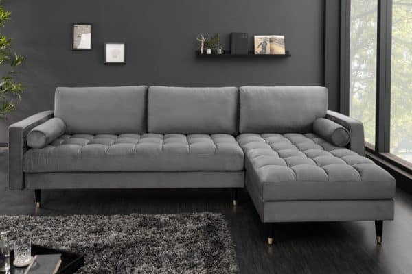 Ecksofa Cozy Velvet II 260cm sivá zamat