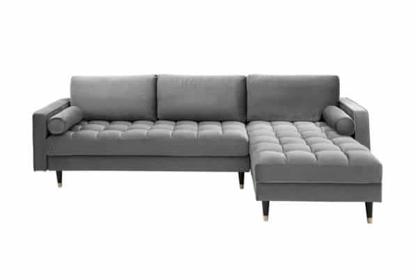 Ecksofa Cozy Velvet II 260cm sivá zamat