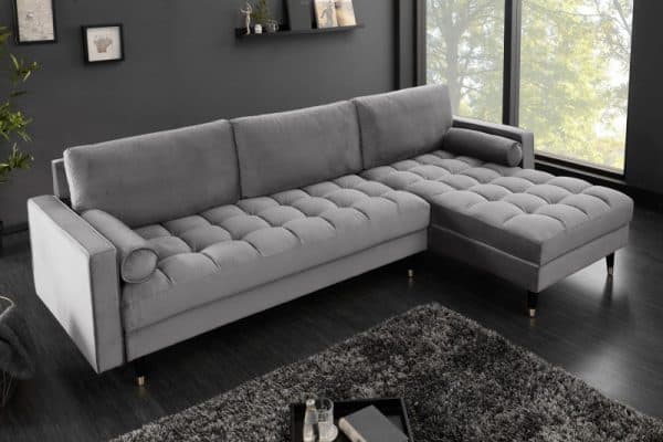 Ecksofa Cozy Velvet II 260cm sivá zamat