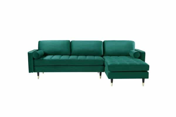 Ecksofa Cozy Velvet II 260cm smaragdzelená zamat