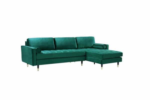 Ecksofa Cozy Velvet II 260cm smaragdzelená zamat