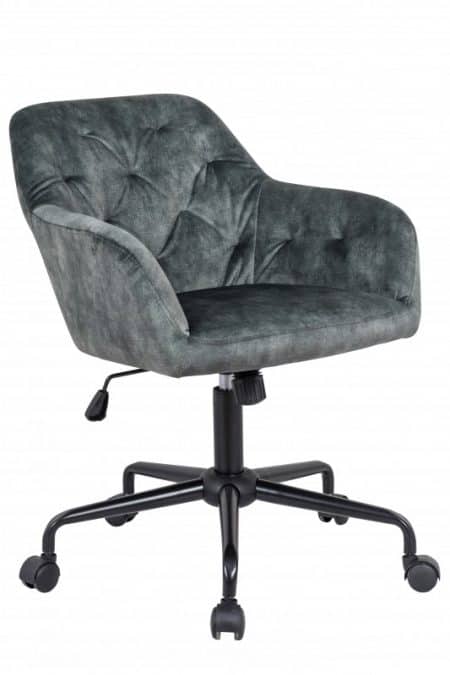 Zelená zamatová kancelárska stolička Dutch Comfort