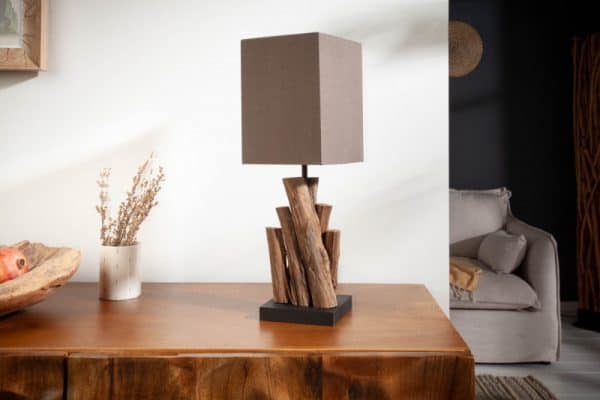 Stolová lampa Pure Nature 45cm hnedá železoholz