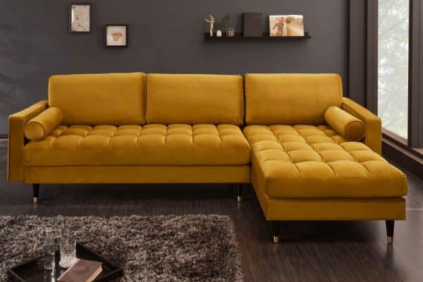 Ecksofa Cozy Velvet II 260cm senfžltá zamat