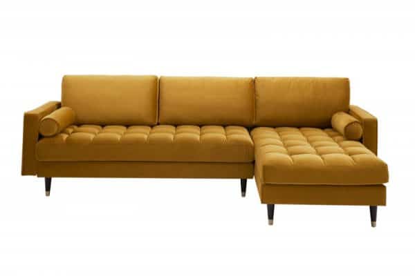 Ecksofa Cozy Velvet II 260cm senfžltá zamat