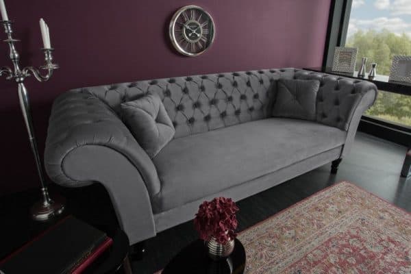 Sofa Paris II 230cm striebornošedá zamat