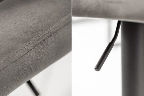 Barová stolička Portland zamat sivá