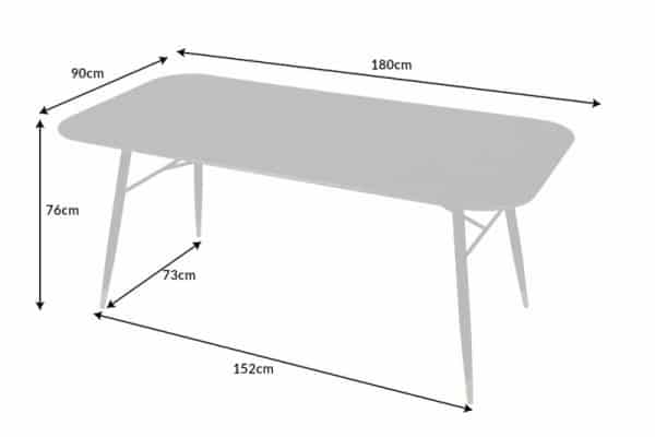 Jedálenský stôl Paris 180cm sklo mramor-Optik čierna