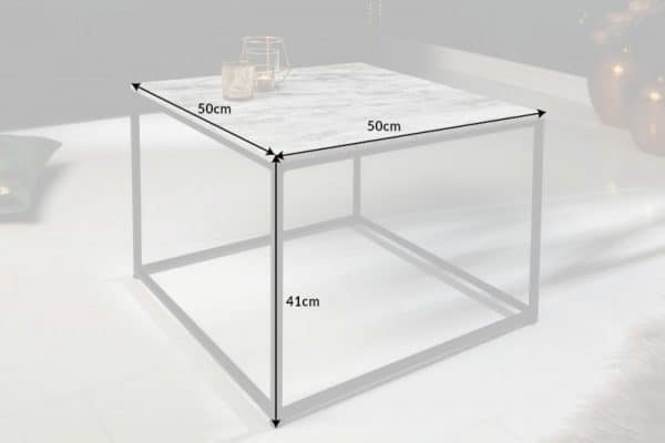 Konferenčný stolík Elements 50cm mramor biela