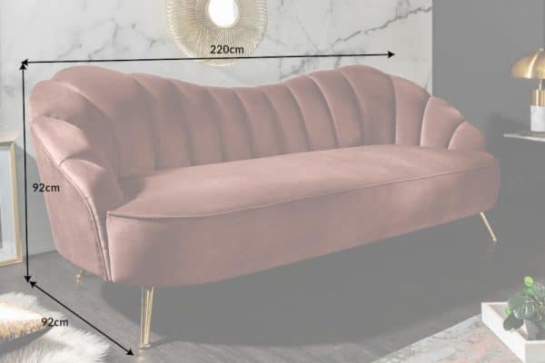 Sofa Arielle 220cm zamat altrosa