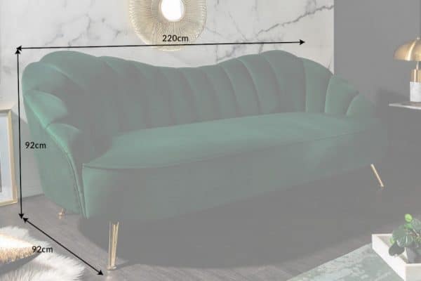 Sofa Arielle 220cm zamat flaschenzelená