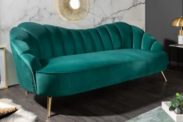 Sofa Arielle 220cm zamat tyrkysová