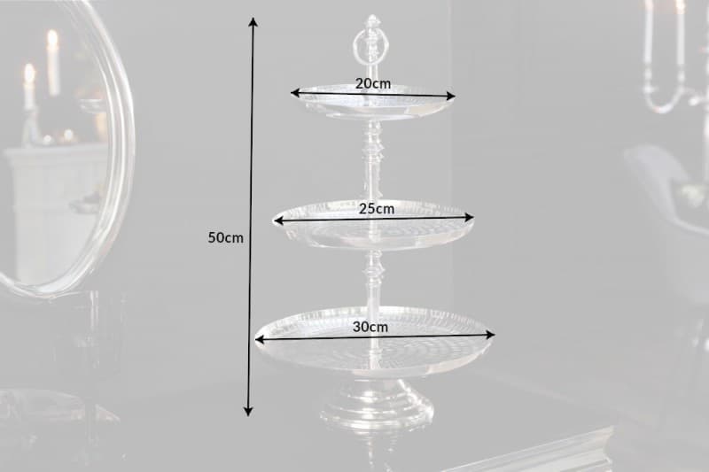 Etagere Orient 3er 50cm hliník strieborná Etagere Orient 3er 50cm hliník strieborná