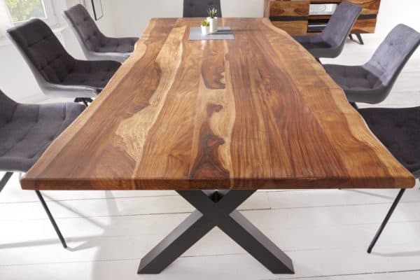 Jedálenský stôl Amazonas X 200cm prírodná sheesham