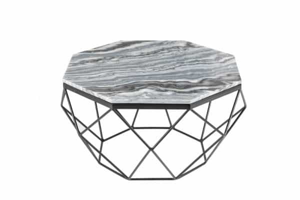 Konferenčný stolík Diamond 69cm mramor sivá