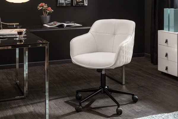 Kancelárska stolička Euphoria biela umelá koža