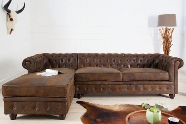 Ecksofa Chesterfield antik hnedá OT links