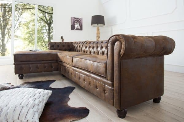 Ecksofa Chesterfield antik hnedá OT links