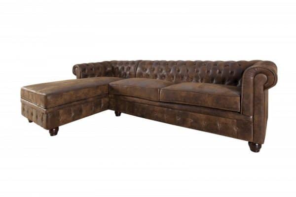 Ecksofa Chesterfield antik hnedá OT links