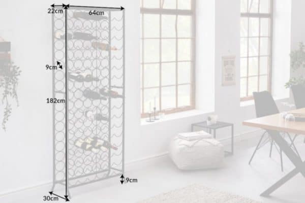 Regál na víno Storage 180cm kov čierna