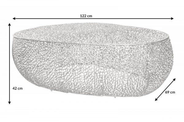 Konferenčný stolík Leaf 120cm strieborná