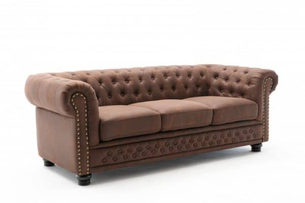 Sofa Chesterfield II 3er 210cm vintage hnedá