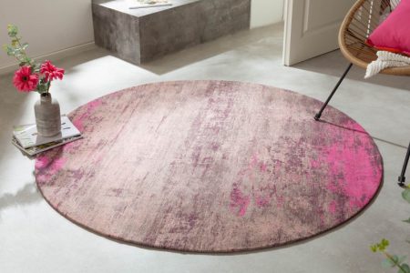 Teppich Modern Art 150cm rund béžová ružová