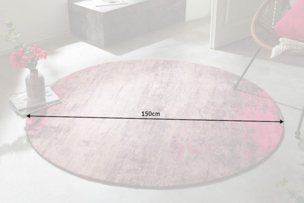 Teppich Modern Art 150cm rund béžová ružová